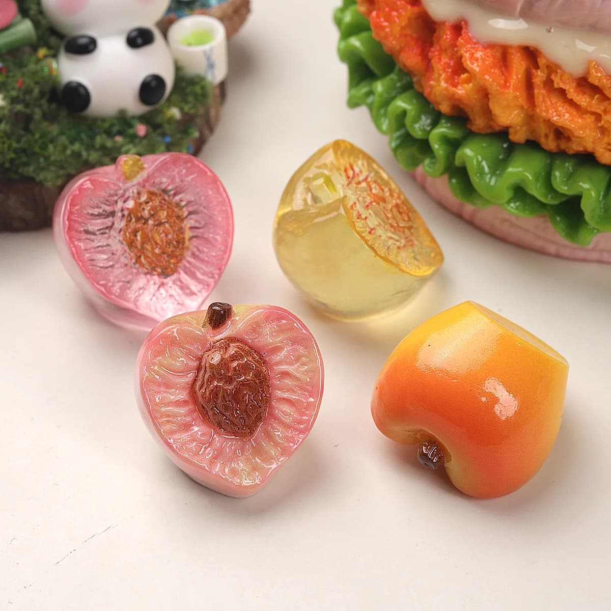 10pcs Cartoon 3D Resin Simulated Orange Peach Charm Jewelry Making Hairpin Shoe Flower Phone Case Keychain Decor DIY Accessories