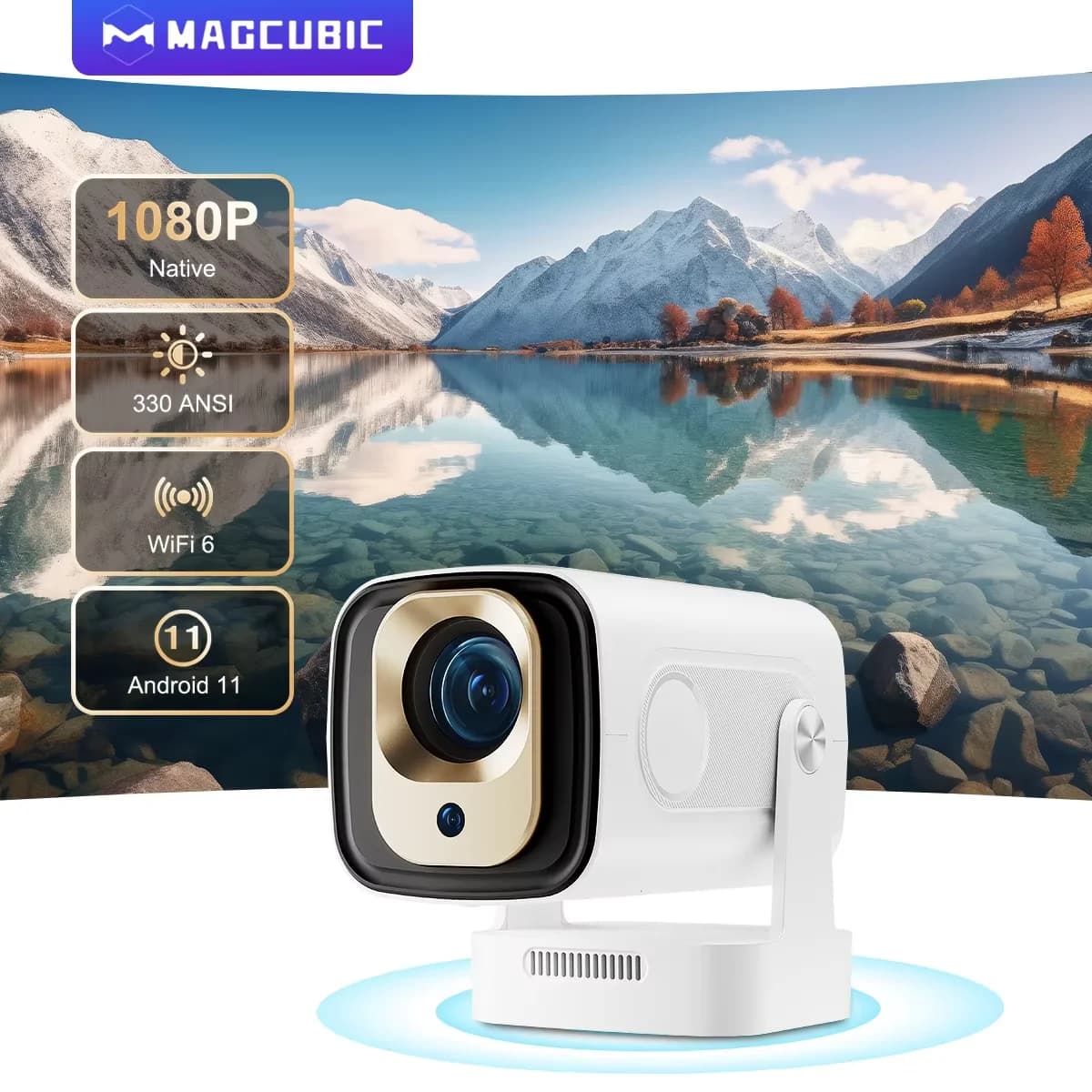 Magcubic Projector Auto Focus HY310 Mini Projector 4K Native 1080P 330ANSI Home Projector 5W Speaker Air Mouse Voice Assistant