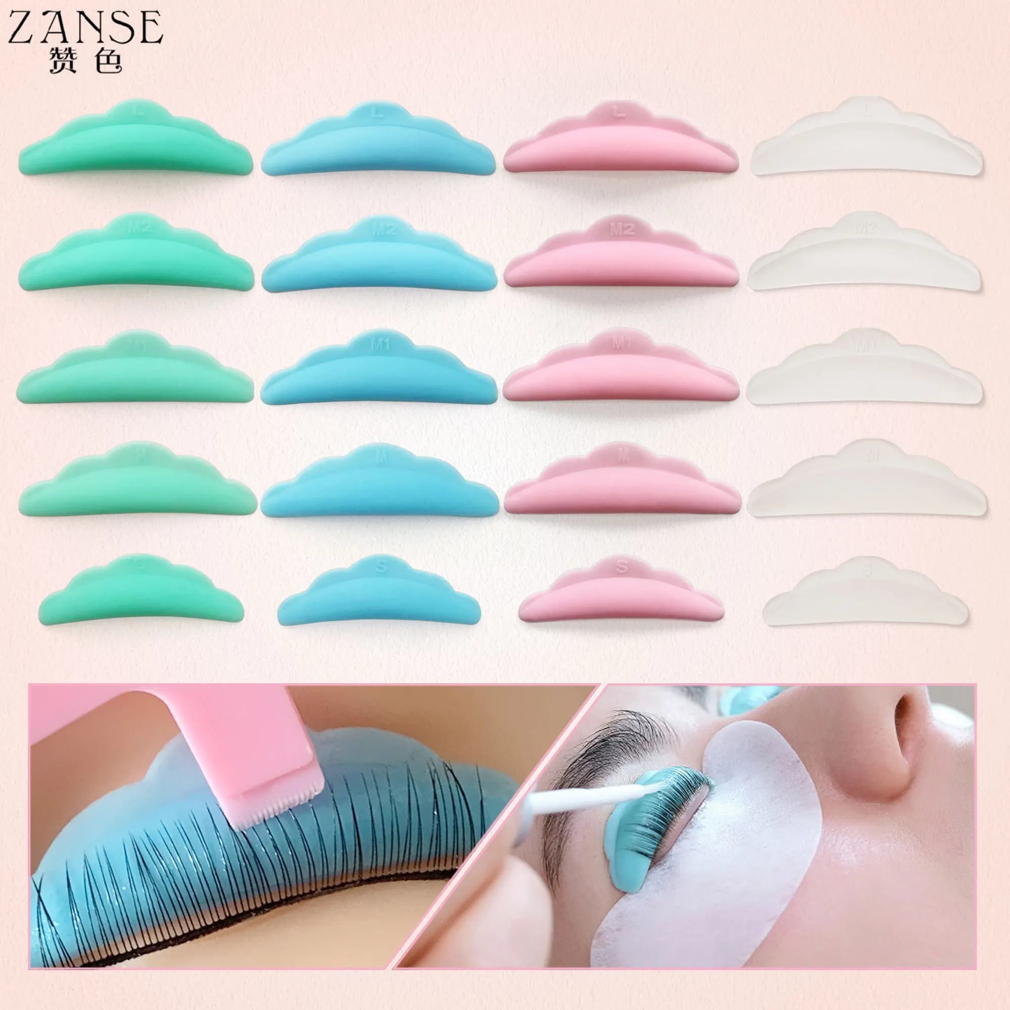 50 paia Kit Sollevamento Ciglia Pad In Silicone Eye Lash Perm Pad Ciglia Ascensore Estensione 3D Ciglia Bigodino Applicatore Strumenti