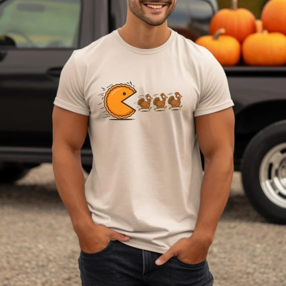 Pumpkin Pie Thanksgiving Roast Turkey Graphic T Shirts Men Women Autumn Festival Casual Comfortable Cotton T-shirt Short-sleev