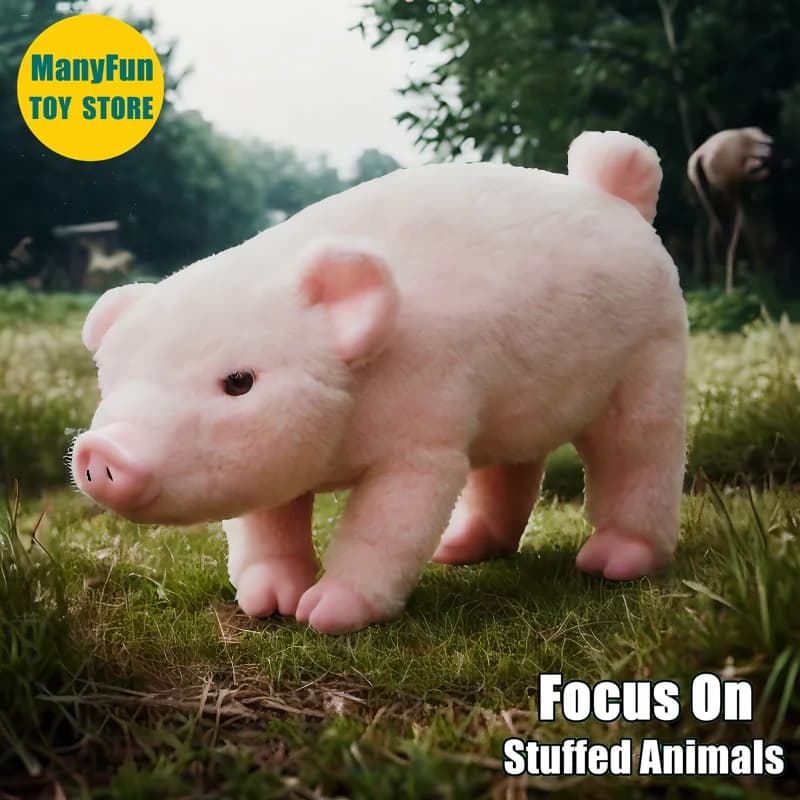 Peluche Maiale Rosa Realistico, Giocattolo di Peluche Cinghiale, Maialino, Cerdina, Bambola di Simulazione, Regalo per Bambini e Collezionisti