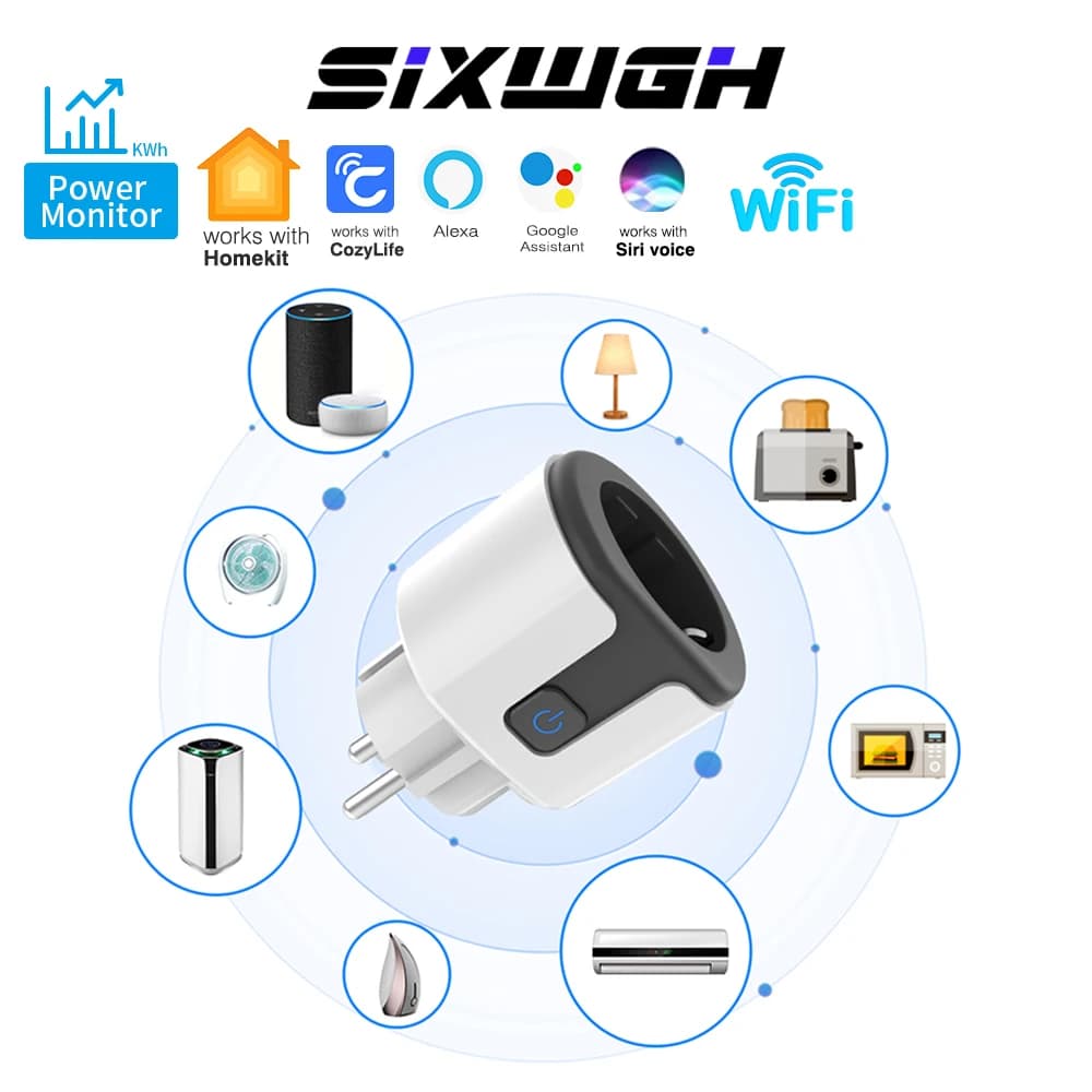 Smart WiFi Homekit EU 16A socket with power monitor and timer for Apple products Support Google Home SmartThings Siri Alexa