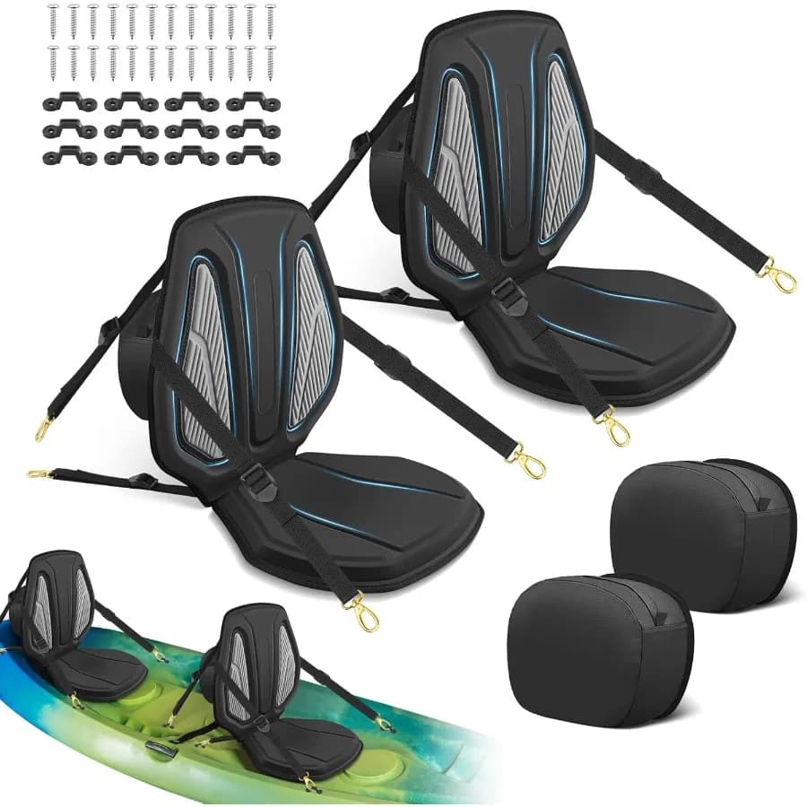 Sedile per kayak con supporto per la schiena Cuscino addensato universale Sedile per paddle board con custodia per kayak gonfiabile sit-on-top
