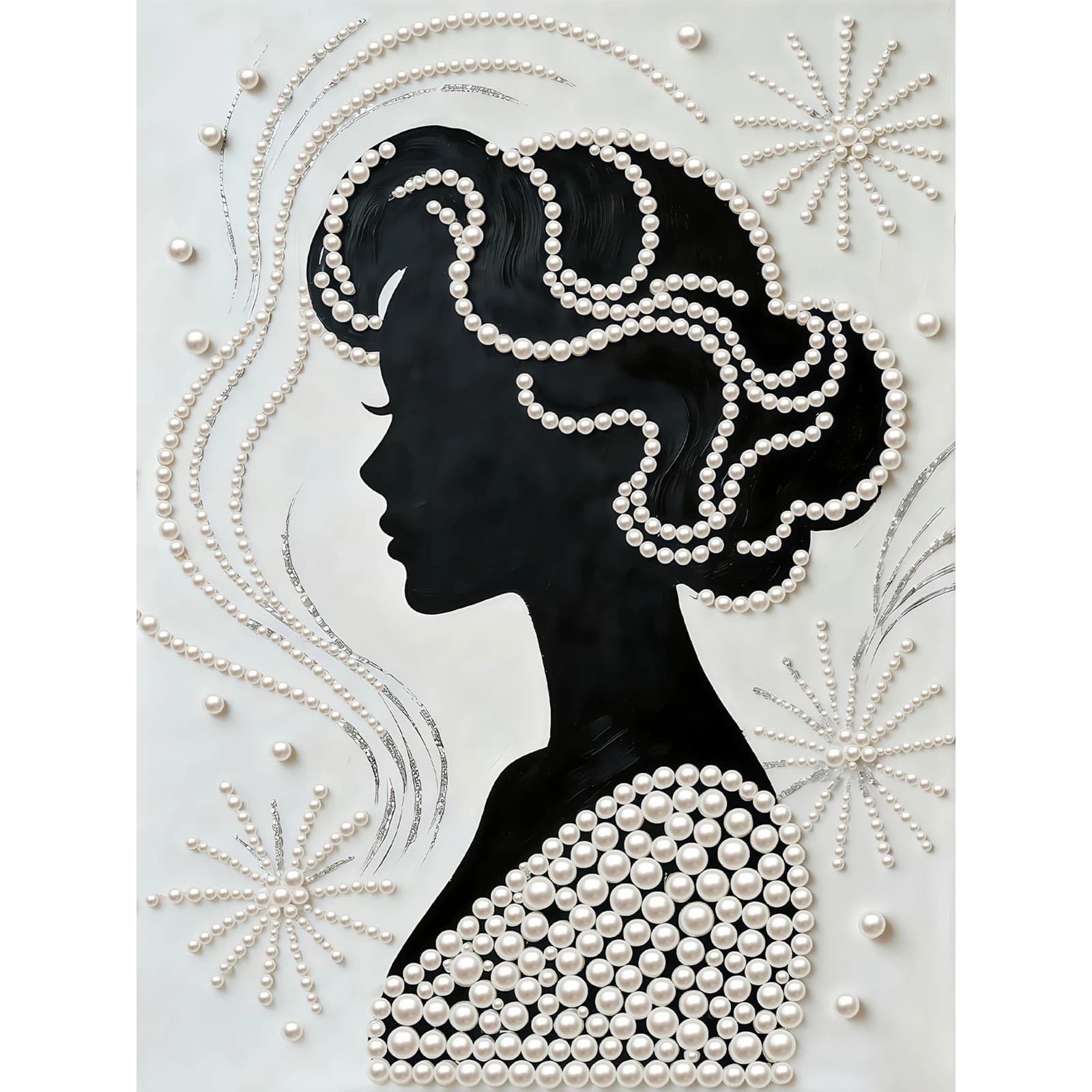 Painting Kit with Fa-da-Te Pearls with 30x40cm Frame, Squares with Pearls and Gems, Arts and Crafts for Adults and Beginners, Wall Decoration for Home