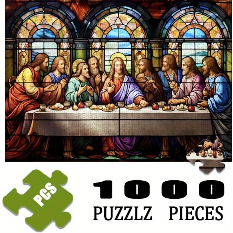 1000 pezzi di scena religiosa ultima cena puzzle di carta - grande gioco interattivo per adulti per la casa, divertimento in famiglia, decorazioni per la casa fai da te, B