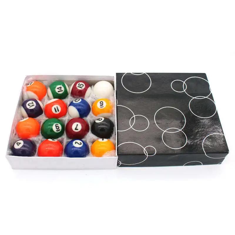 Accessorio da biliardo a prezzo economico 2-1/4''/57,2 mm Scatola nera Stecca da biliardo Palla da biliardo 16 pezzi Set completo in vendita