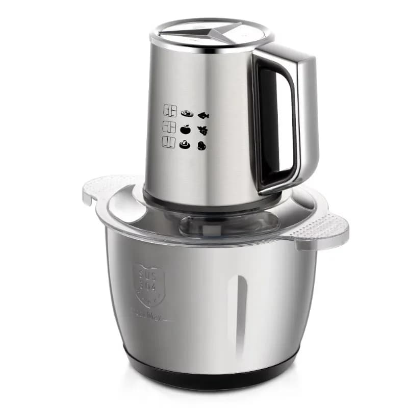Tritatutto Elettrico Portatile Multifunzione 3L in Acciaio Inox con Manico per Carne, Verdure e Aglio