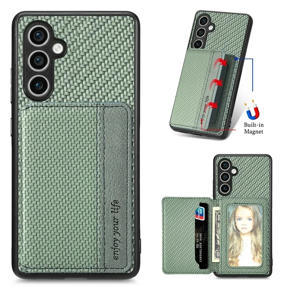 Pannello posteriore in pelle con protezione RFID per custodia Samsung Galaxy A57 A17 A56 A55 A54 A53 A36 A35 A34 A15 14 A 56 A37 A50 A73 33 A16 5G