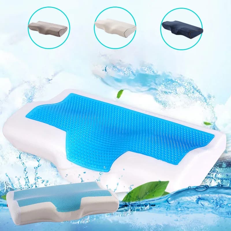 Morbido cuscino ortopedico in Memory Foam Gel Core + federa cuscino per il sonno rinfrescante estivo Anti Eczema Vertebra cervicale biancheria da letto per la casa