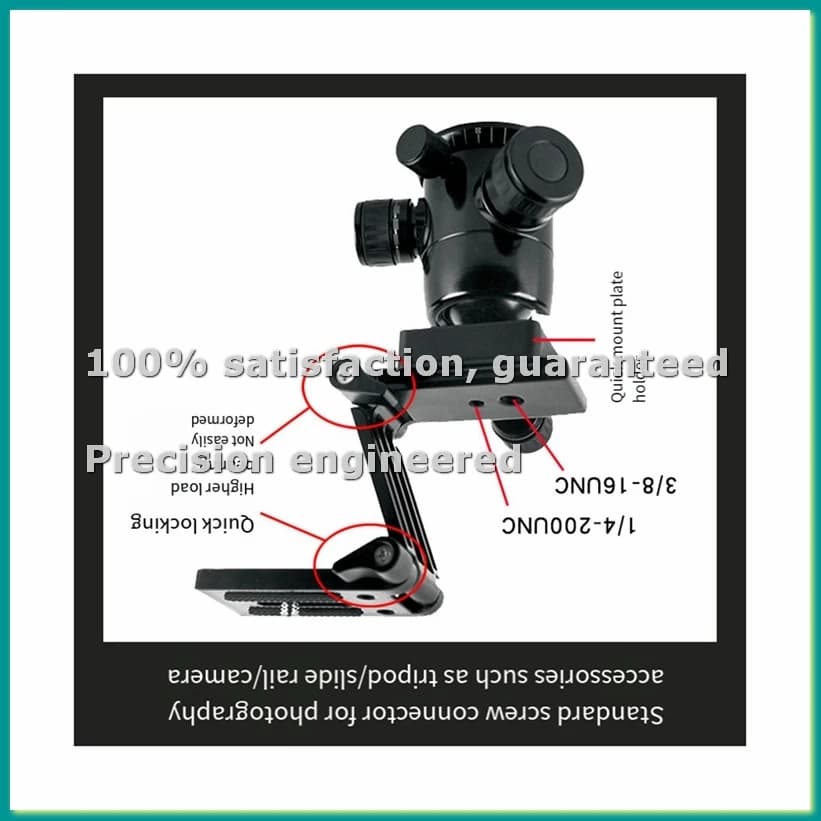 Treppiede da Tavolo Pieghevole a Z con Testa Scorrevole per Fotocamera DSLR e Blocco Rapido per Telefono Cellulare - TCES