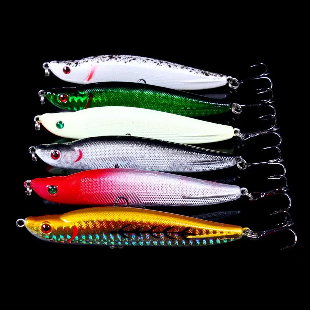 Imported Ultralight Sinking Pencil 9.5CM 16G Silver Fish Vibrating Sink Slow Sink Extra Long Cast Hard Bait for Bass Trout Perch