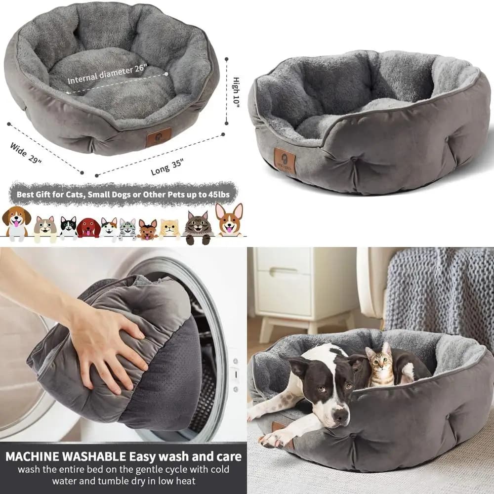 Grande Cuccia Lavabile Antiscivolo per Cani e Gatti, Base Impermeabile 35