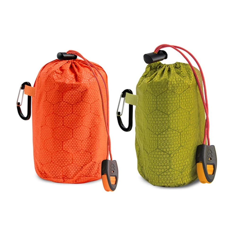 Coperta di sopravvivenza in pellicola di alluminio PE Trapunta portatile per materassino calda antivento impermeabile per escursioni in campeggio all'aperto