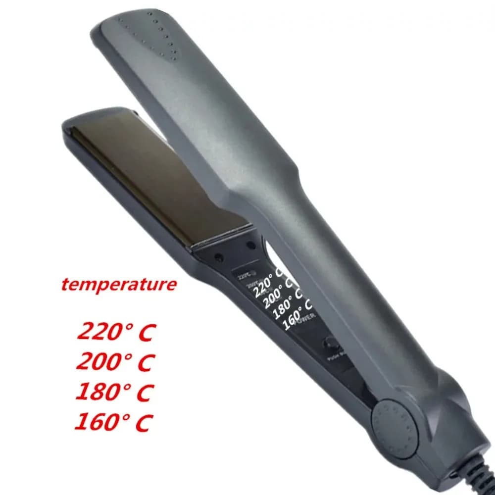 Piastra per Capelli Elettrica a Riscaldamento Rapido con Piastre in Ceramica Allargate e Regolazione della Temperatura, Spina EU