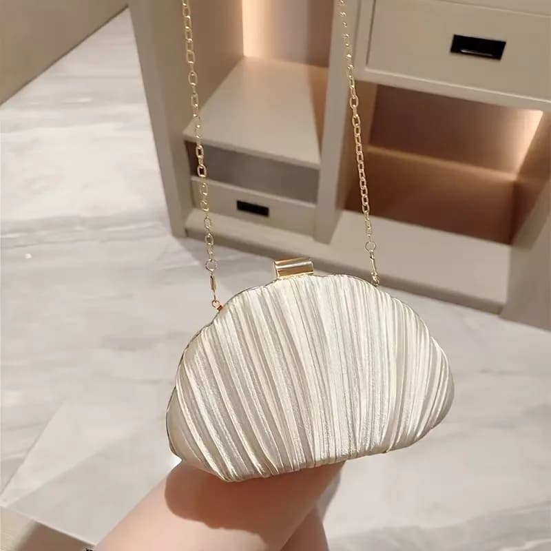 Borse da sera in seta brillante oro Borse da donna eleganti per banchetti con pochette a catena Borsa di lusso Borsa da festa di nozze di moda femminile Ins