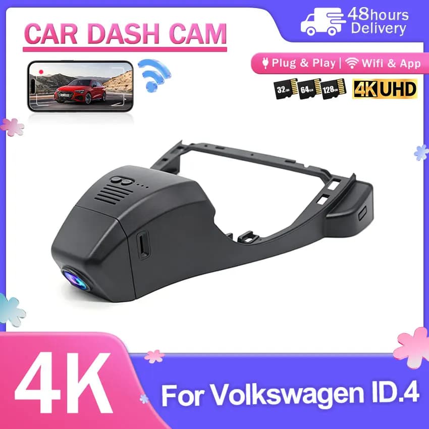 4K 2160P Plug and Play Car DVR Video Recorder Wifi Dash Cam For VW Volkswagen ID.4 ID4 2021-2025