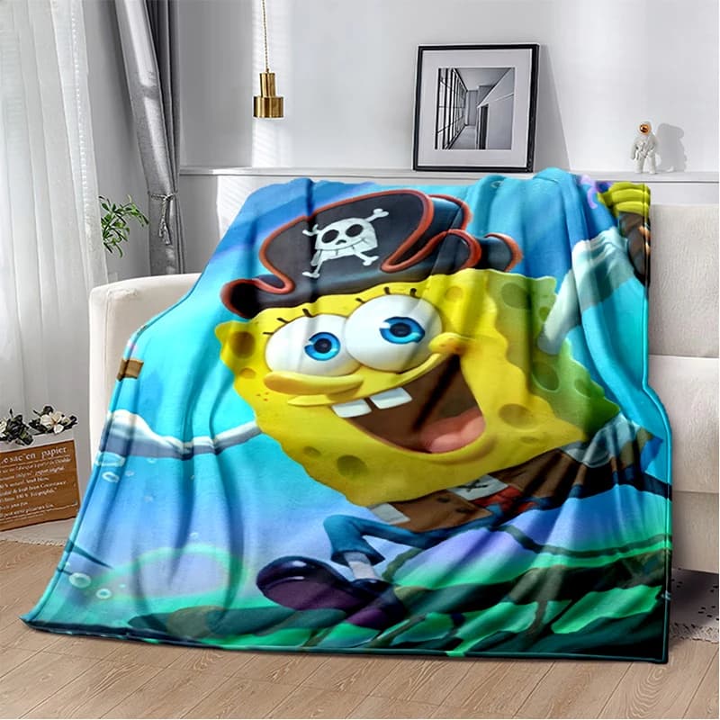 Divertente S-SpongeBob Patrick Star Cartoon Coperta di flanella Morbida coperta calda per camera da letto Soggiorno Letto Campeggio Picnic Bambini