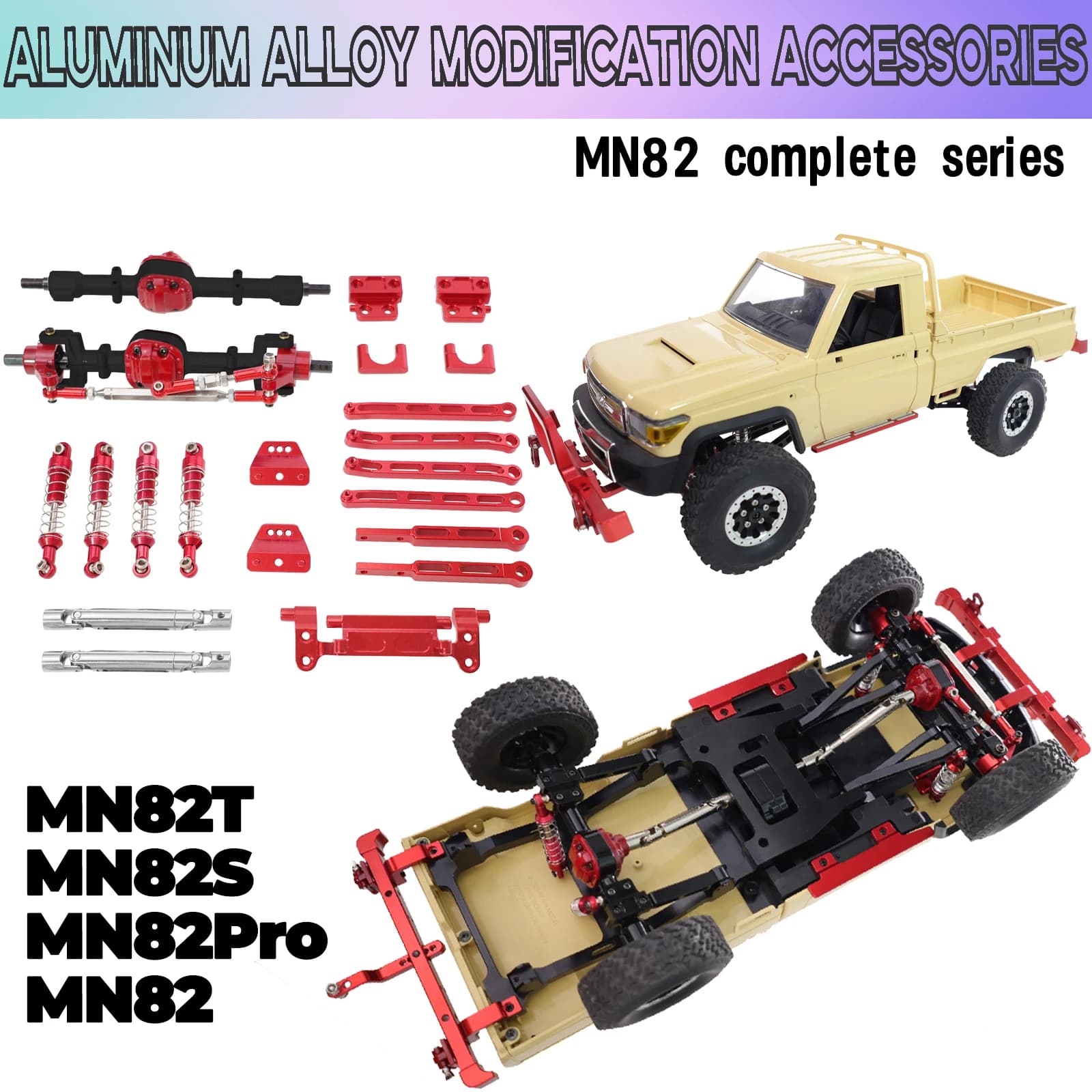 Kit asta di trazione posteriore per asse anteriore e posteriore in metallo per modello MN 1/12 MN82T LC79 MN82S MN82Pro MN82 accessori per auto con telecomando