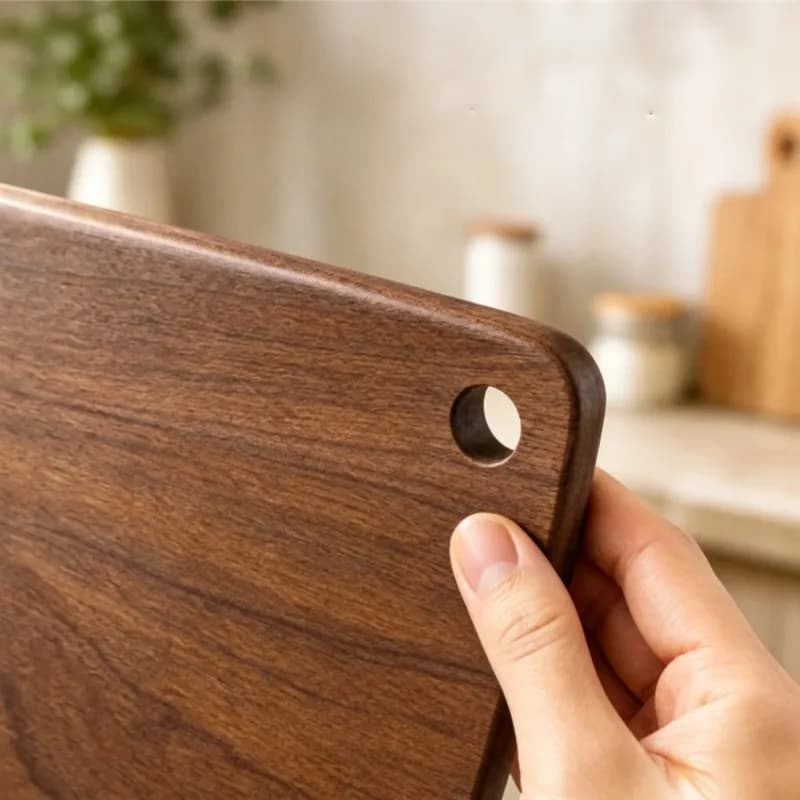 Solid Wood Cutting Board, Ebony, Multi Sizes, Anti-Warping, Food Safe for Kitchen