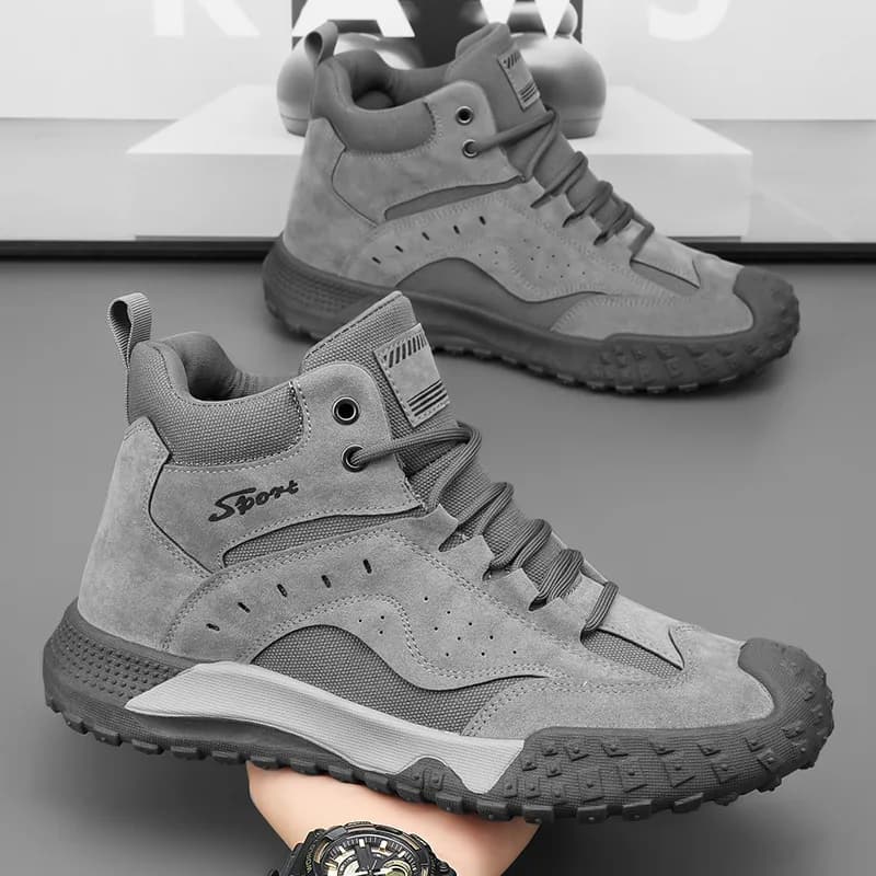 2025Stivaletti da uomo Sneakers alte alla moda Scarpe casual traspiranti Scarpe da trekking antiscivolo per esterni per uomo Scarpe antinfortunistiche da lavoro