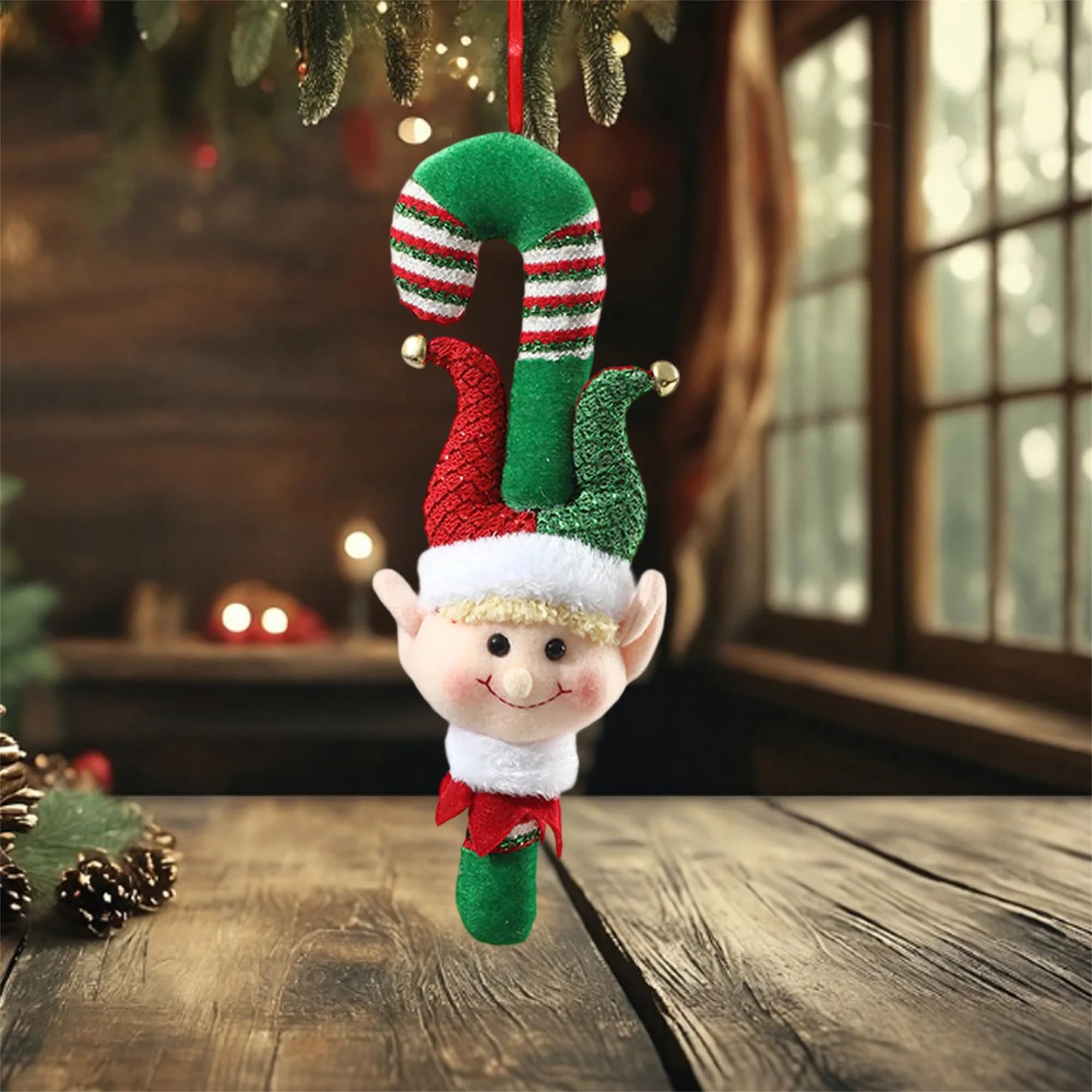 Vacanza festiva Babbo Natale bambola di peluche decorazione dell'albero di Natale ornamento appeso simpatico elfo decorativo di Natale