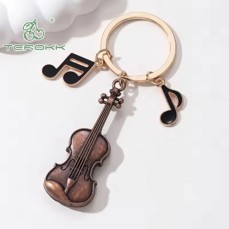 1 pezzo strumento musicale portachiavi musicale note di violino classico portachiavi smaltato buon regalo per amici musicista gioielli fatti a mano