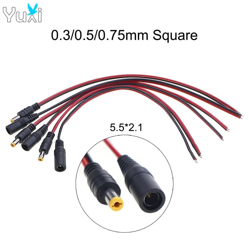 YuXi 1 pezzo 5.5x2.1mm maschio femmina spina 12V DC cavo di alimentazione treccia jack 5521 cavo di prolunga di alimentazione per telecamera CCTV