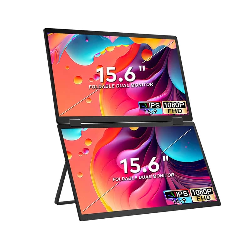 Schermo doppio economico da 15,6 pollici pronto per la spedizione Splitter per monitor triplo portatile con display 1080p per PC portatile