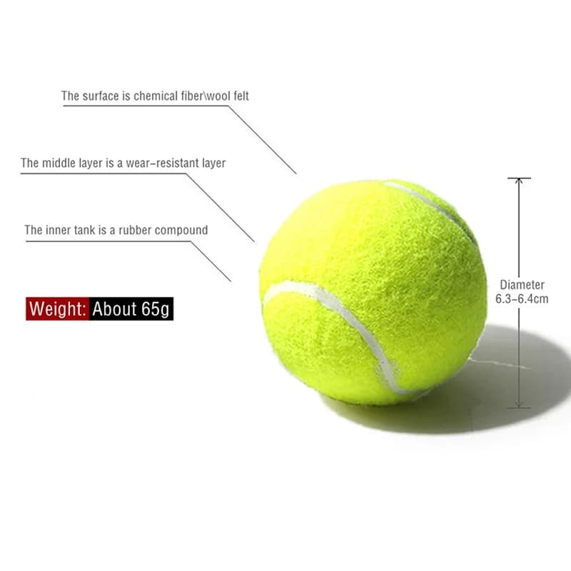 Palline da Tennis per Allenamento Principiante, 1 Metro, Alta Flessibilità, in Fibra Chimica, per Scuole e Club