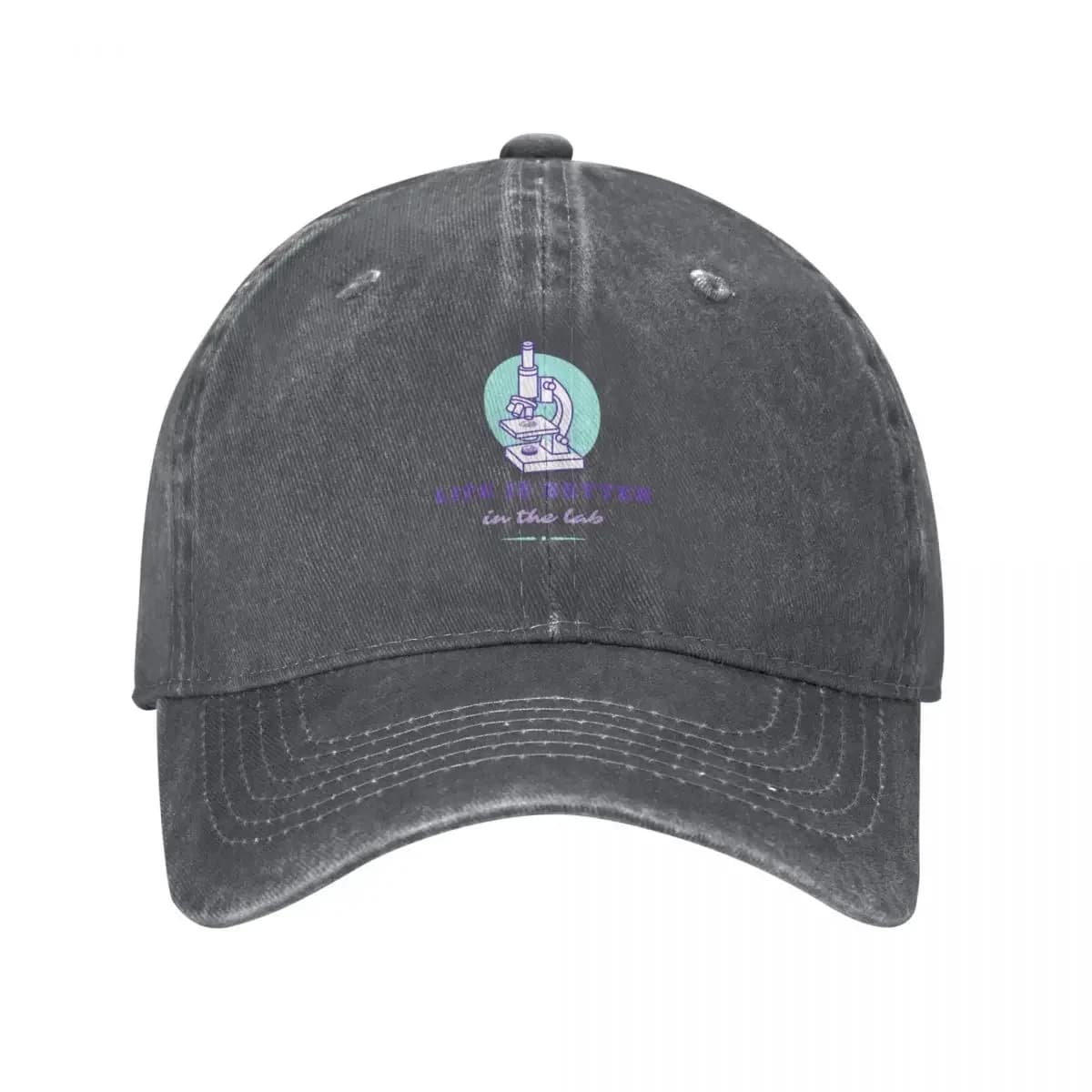 Life Is Better In The Lab - Laboratory, PCR, Microbiology, DNA, Chemistry, Microscope Baseball Cap Sports Cap Hats Man Women's