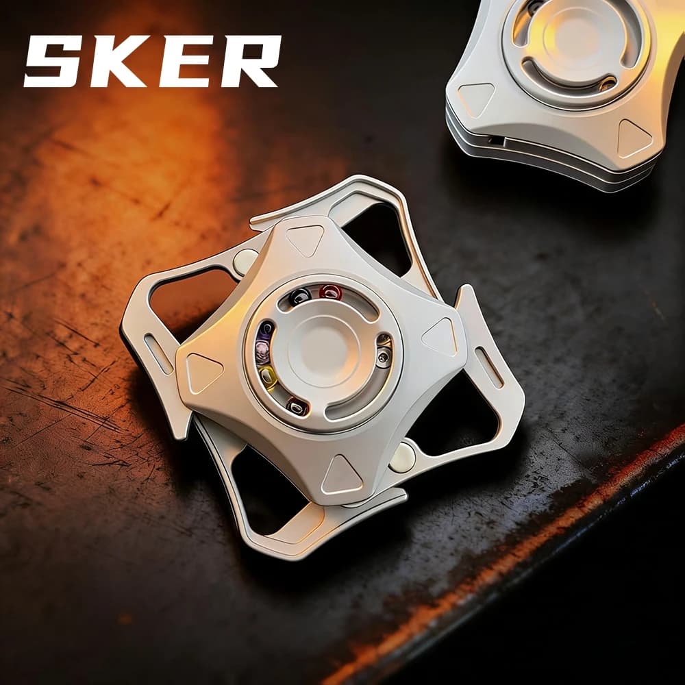 SKER EDC Fidget Spinner in Acciaio Inossidabile Open Nail Gyro Uncrowned Hades Staggered Gyro