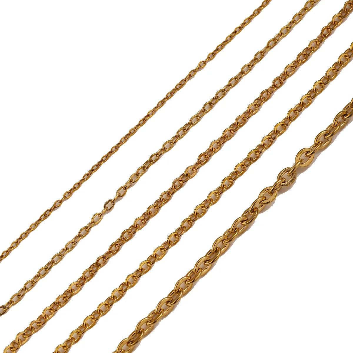 Catene in Acciaio Inossidabile da 2 Metri Resistenti allo Sbiadimento per Creazione di Gioielli, Collane e Bracciali Fai-da-Te, Catena Dorata con Perline