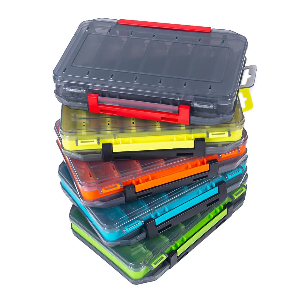 19.5*13.5*3.5CM Double Side Waterproof Double Side Bait Lure Storage Boxes Lure Fishing Tackle Boxes