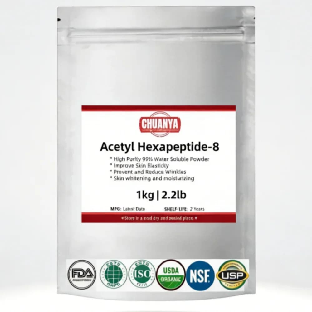 Acetyl Hexapeptide-8,Six Peptide Powder, Anti Aging,Improve Skin Elasticity Whitening Moisturizing,Reduce Wrinkles[Latest Date]