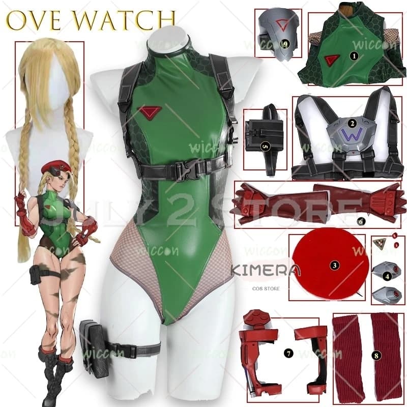 Carnevale di Halloween Ove Orologio Sf Street Collaboration Cammy Widowmaker Cosplay Costume da combattimento Personaggio del gioco Vestito Sexy Chris