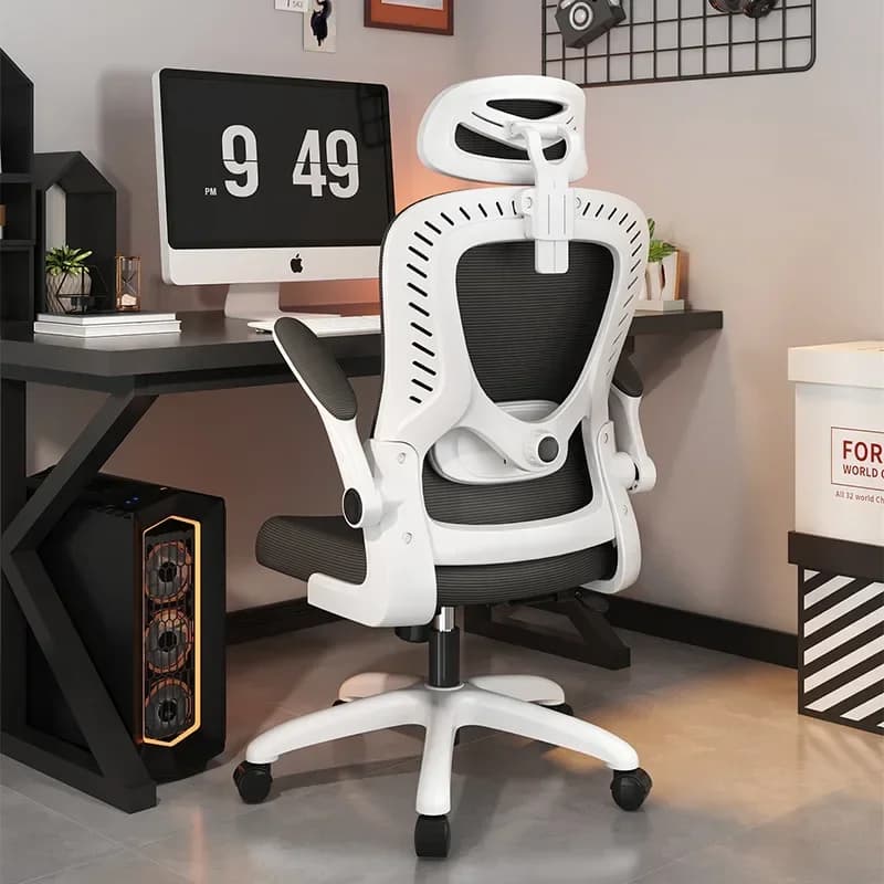 Home Office Cuscino per sedile in lattice Sedia Piedini in nylon Sedia da scrivania Supporto lombare 3D Sedia da ufficio girevole ergonomica in tessuto a rete20