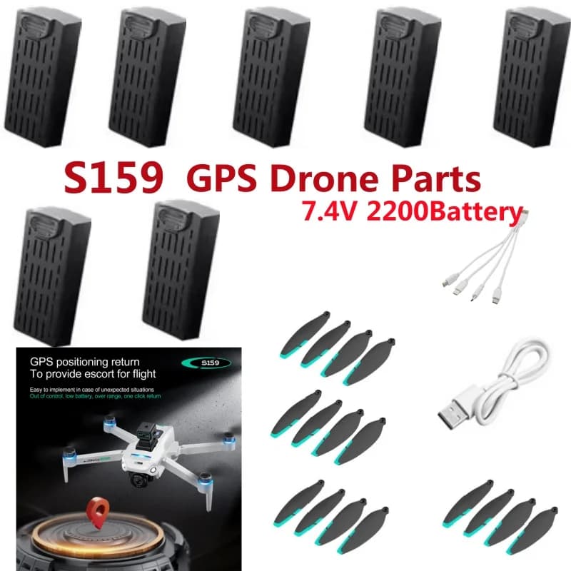 S159 Brushless GPS Pieghevole Telecomando RC Drone Quadcopter Pezzi di ricambio Accessori 7.4V 2200mah Batteria 4To1 USB Elica