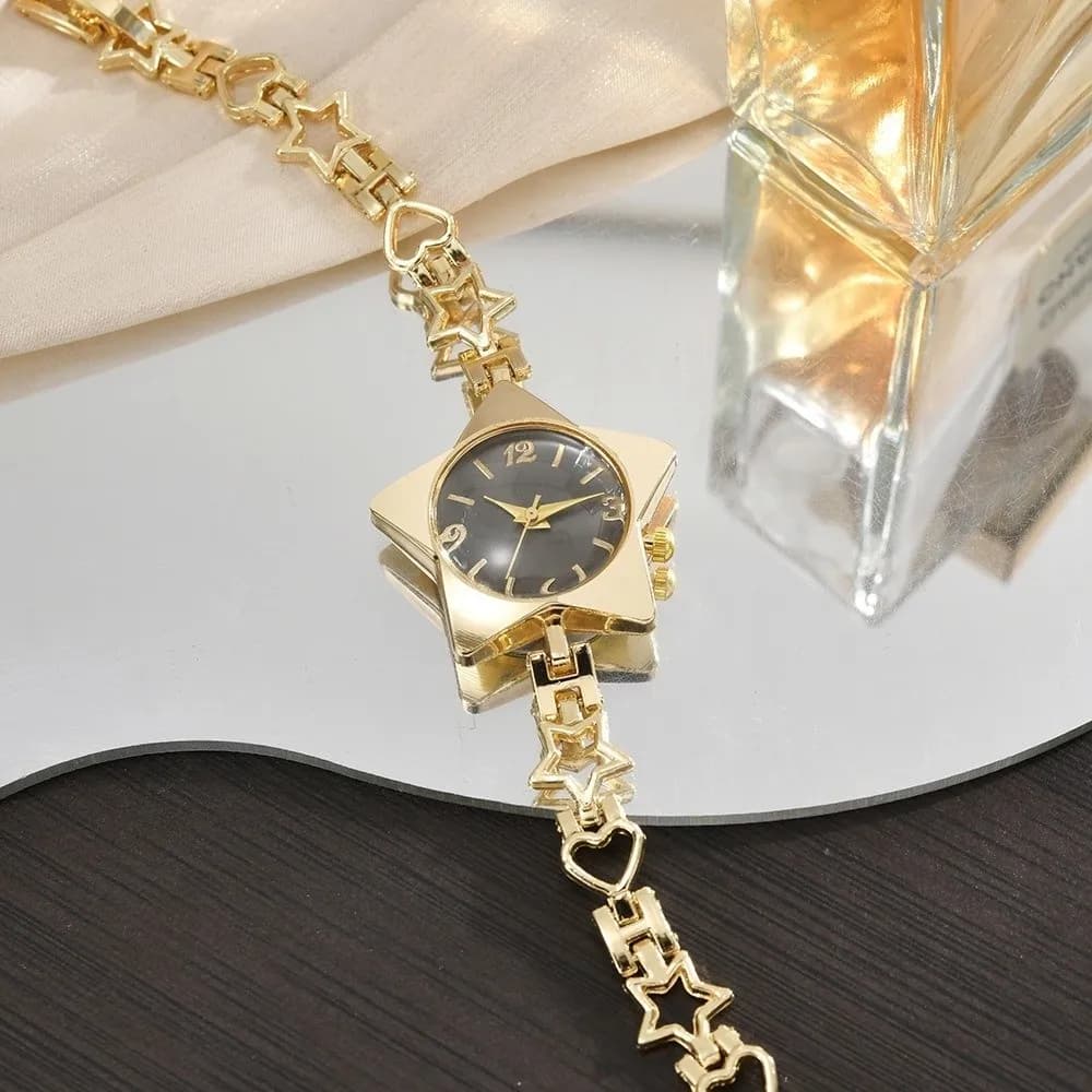 Nuovo Orologio da Donna in Lega con Movimento al Quarzo, Bracciale Regolabile a Stella, Stile Lussuoso e Creativo, Orologio al Quarzo da Donna per Occasioni Speciali