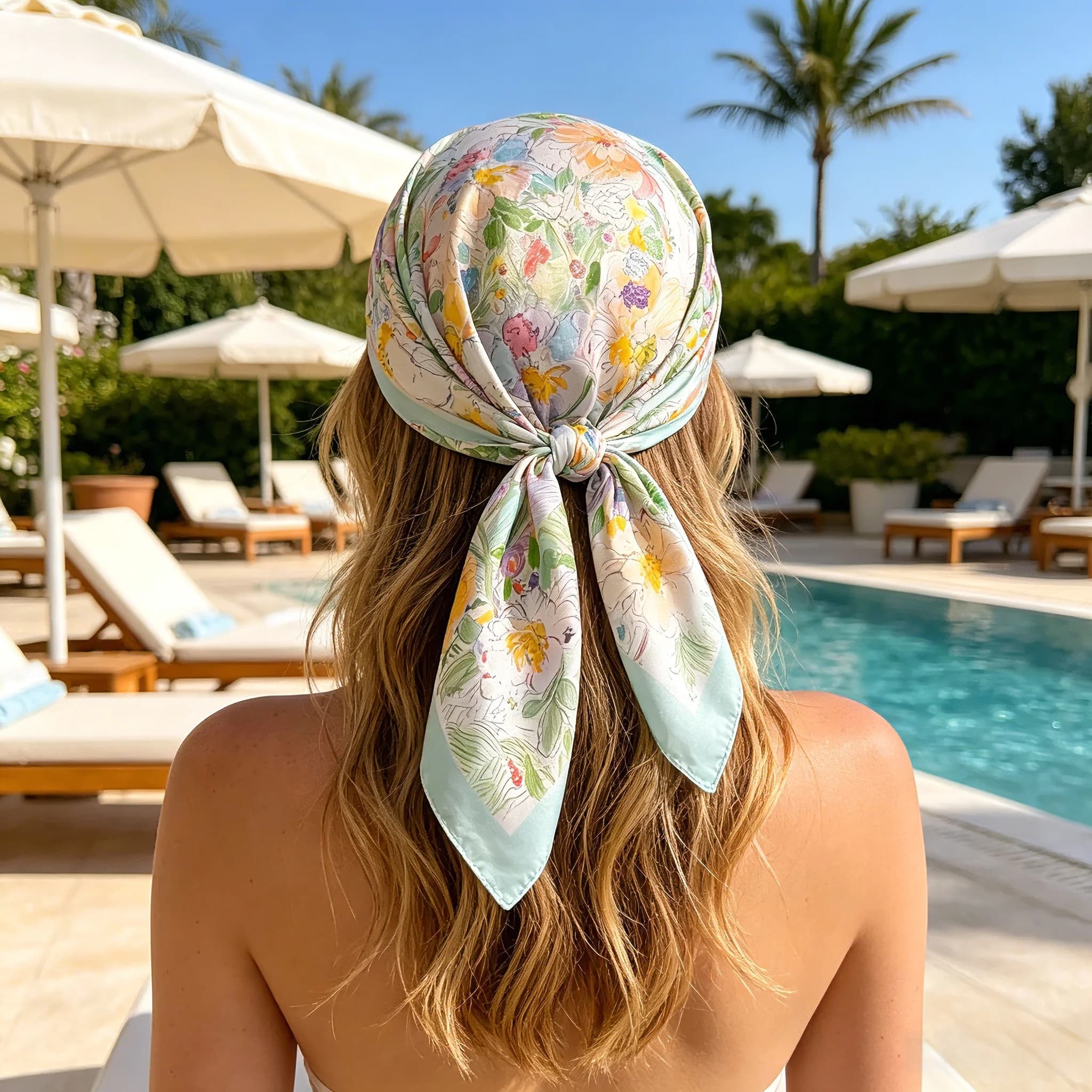 Nuova Elegante Sciarpa Floreale da Donna 2026, Morbido Foulard in Raso, Sciarpe Quadrate, Fasce per Capelli, Scialli e Coprispalle Femminili