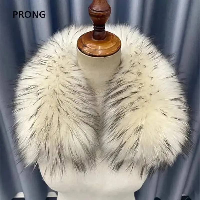 Collo in vera pelliccia invernale Collo caldo Sciarpa in pelliccia di procione Scialli Donna Parka invernale Cappotto Giacca Cappuccio Decorazione in pelliccia Colletto Sciarpe pelose