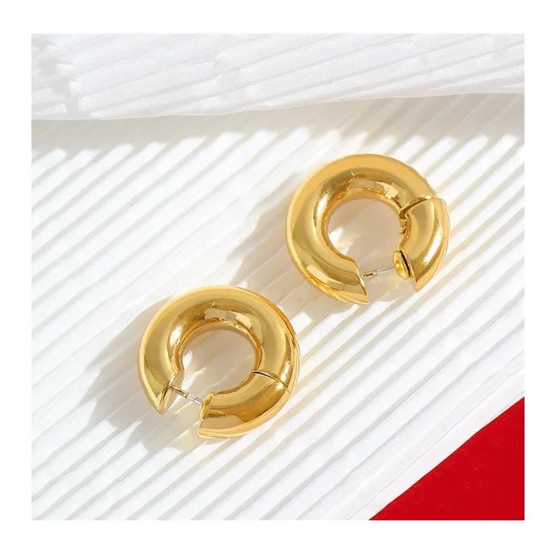 Earrings Women's Fashion Commuter Jewelry Plain Ring Earrings Premium Sense Qingdao Foreign Trade Jewelry Premium Earrings