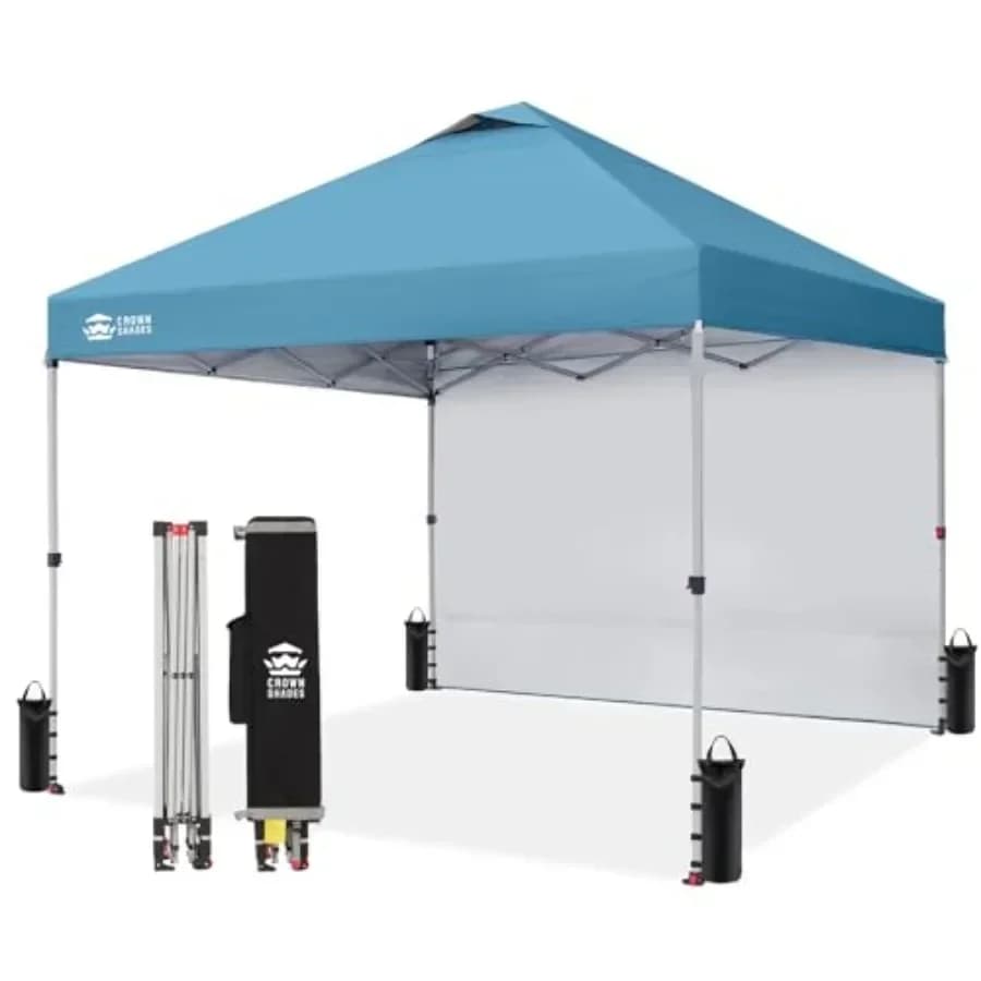 Gazebo Pop-Up 10x10 con 1 Parete Laterale - Tenda da Spiaggia con Montaggio Rapido - Parasole per Eventi, Feste, Campeggio - Gazebo con ST