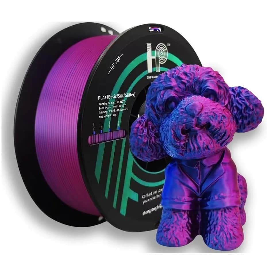 3D Printer Filament, HP3DF,Dual-color PLA Filament, 1.75mm Accuracy +/- 0.02mm, 1KG Spool (2.2 lbs), Fit Most FDM Printer