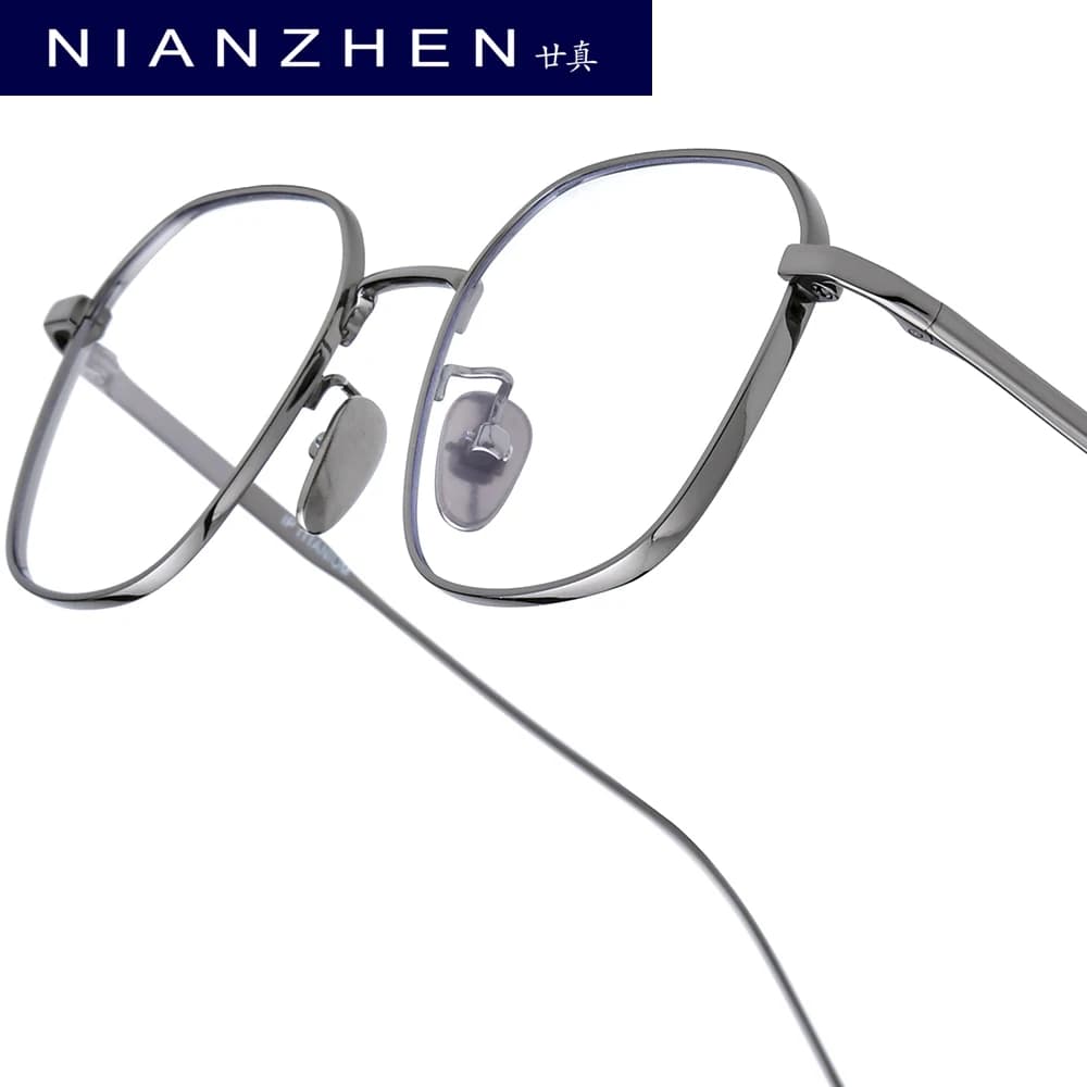 NIANZHEN Titanium Alloy Eyeglasses Frame Men Polygon Brand Design Glasses Women Ultralight-Weight Retro Eyewear Spectacles 1909