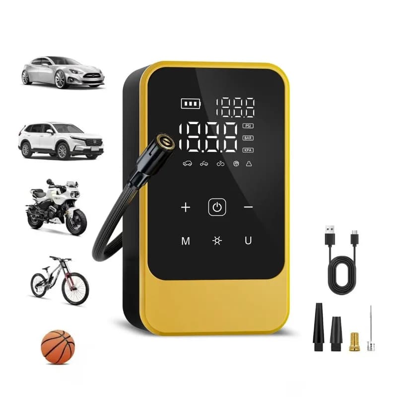 Pompa ad aria elettrica, power bank universale a doppio uso, pompa ad aria con display digitale per pneumatici, gonfiatore portatile wireless