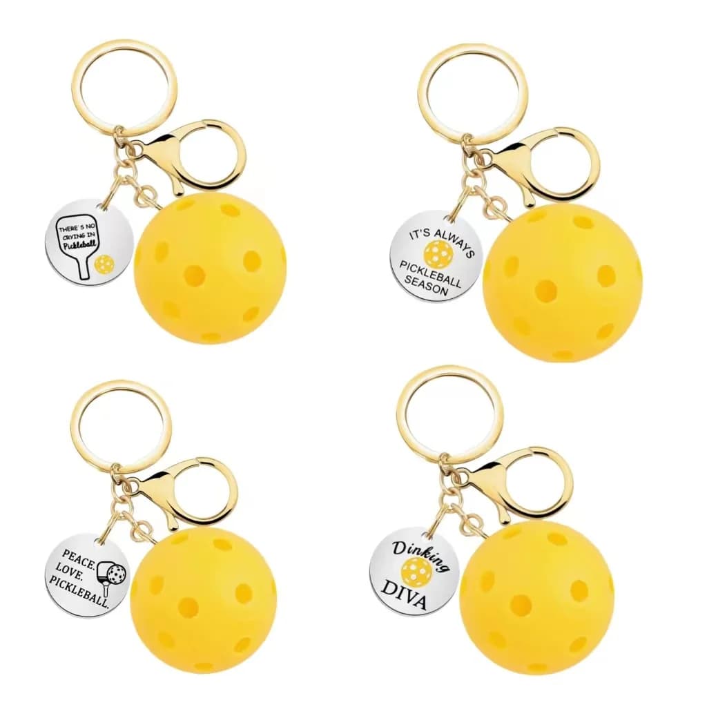 Portachiavi con etichetta per borsa da pickleball Ciondolo pickball inglese di vendita caldo per borsa da vacanza per feste Regalo di compleanno Portachiavi per auto Accessori