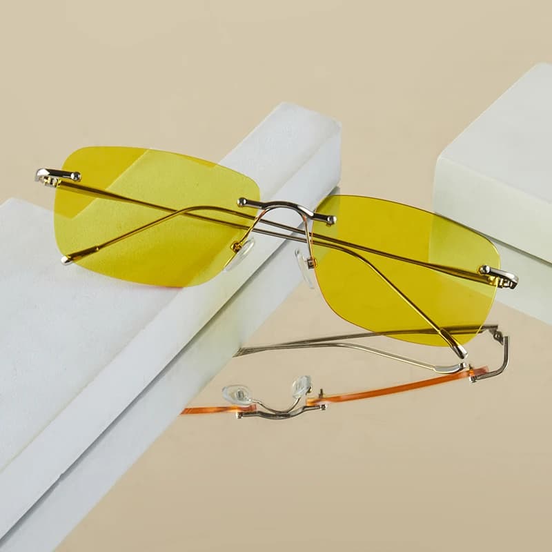 1Pc Fashion Glasses Men New Fashion Retro Metal Without Frame Y2K Music Festival Street Style Fashion Decor Suitable for