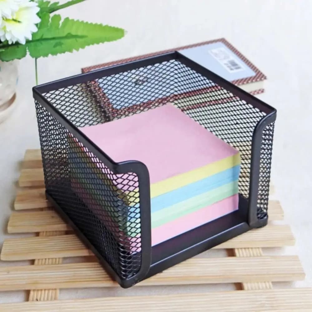 Nuova scatola cubo in rete metallica forniture per ufficio portatile scatola per appunti da tavolo scatola per appunti scatola portaoggetti fissa per la scuola