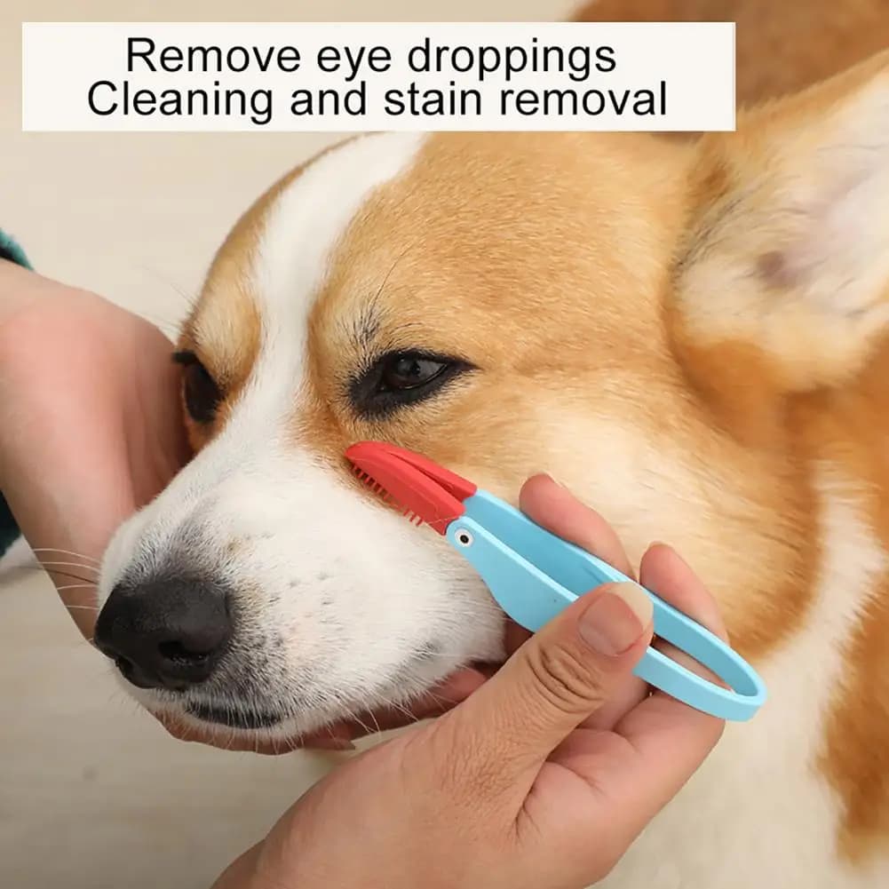 12 centimetri Pet Spazzola per la cura degli occhi Morbido silicone Strappo Smacchiatore Pettine Cani Pulitore per gli occhi Spazzola Strumento per toelettatura per macchie di strappo Scarico degli occhi