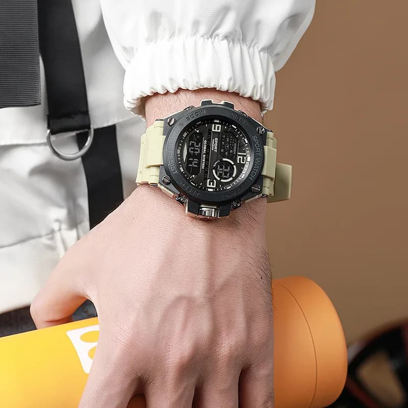 Nuovo orologio elettronico multifunzionale da uomo, sportivo, impermeabile, con luce notturna, quadrante grande, orologio elettronico alla moda
